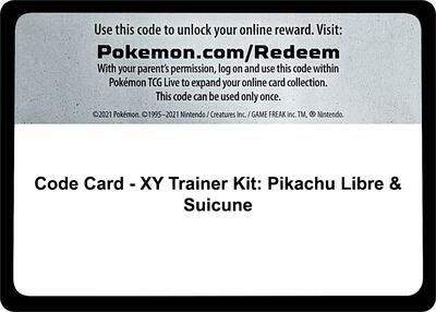 Code Card - XY Trainer Kit: Pikachu Libre & Suicune card from XY Trainer Kit: Pikachu Libre & Suicune
