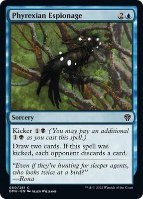 Phyrexian Espionage card from Dominaria United