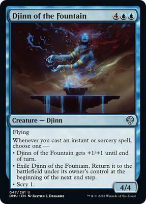Djinn of the Fountain card from Dominaria United