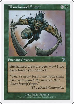 Blanchwood Armor card from 7th Edition