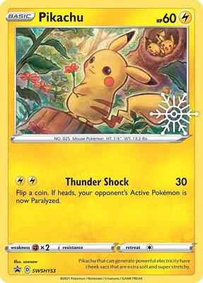 Pikachu - SWSH153 (Holiday Calendar) card from SWSH: Sword & Shield Promo Cards