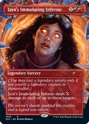 Jaya's Immolating Inferno card from Secret Lair Drop Series