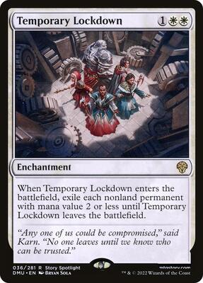 Temporary Lockdown card from Dominaria United