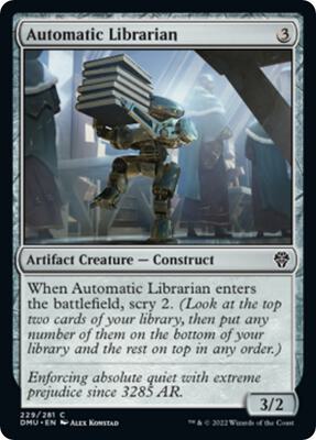 Automatic Librarian card from Dominaria United