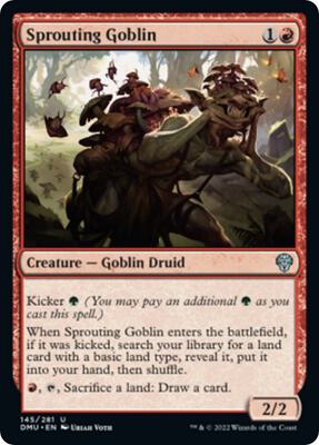 Sprouting Goblin card from Dominaria United