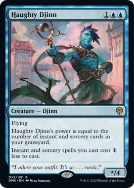 Haughty Djinn card from Dominaria United