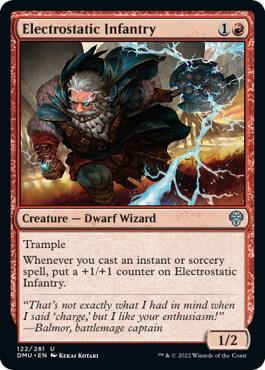 Electrostatic Infantry card from Dominaria United