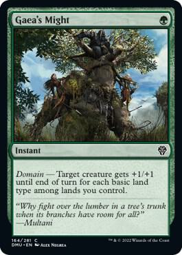 Gaea's Might card from Dominaria United