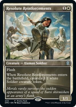 Resolute Reinforcements card from Promo Pack: Dominaria United