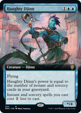 Haughty Djinn (Extended Art) card from Dominaria United