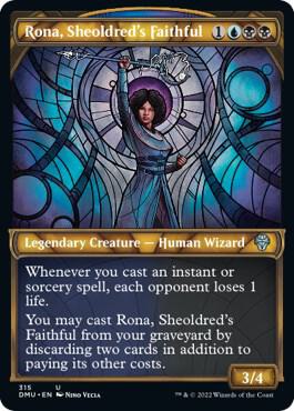Rona, Sheoldred's Faithful (Showcase) card from Dominaria United