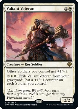 Valiant Veteran card from Dominaria United