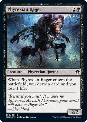 Phyrexian Rager card from Dominaria United