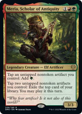 Meria, Scholar of Antiquity card from Dominaria United