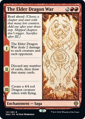 The Elder Dragon War card from Dominaria United