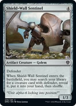 Shield-Wall Sentinel card from Dominaria United