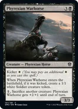 Phyrexian Warhorse card from Dominaria United