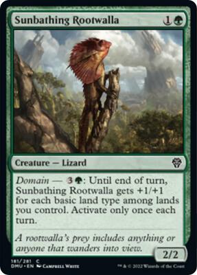 Sunbathing Rootwalla card from Dominaria United