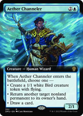Aether Channeler (Extended Art) card from Dominaria United