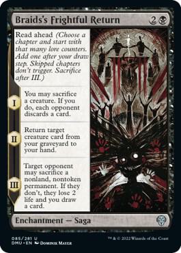 Braids's Frightful Return card from Dominaria United