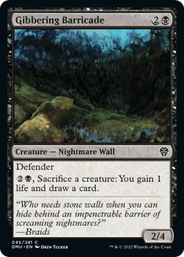 Gibbering Barricade card from Dominaria United