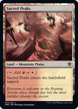 Sacred Peaks card from Dominaria United