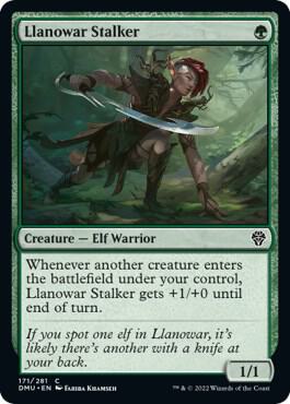 Llanowar Stalker card from Dominaria United