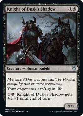 Knight of Dusk's Shadow card from Dominaria United