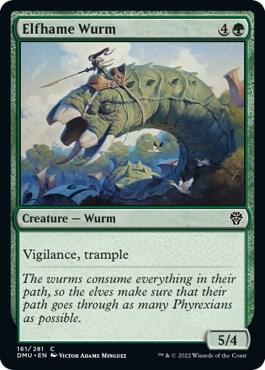 Elfhame Wurm card from Dominaria United