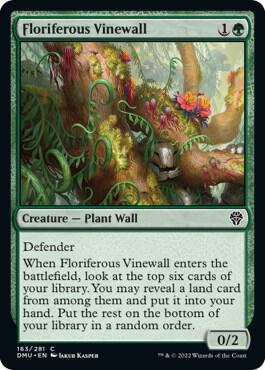 Floriferous Vinewall card from Dominaria United