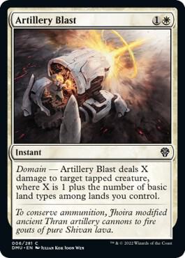 Artillery Blast card from Dominaria United