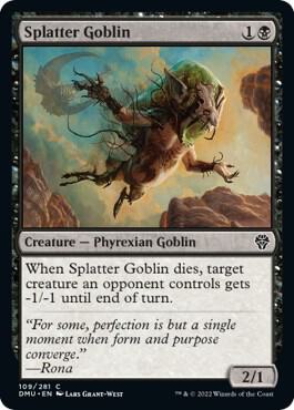 Splatter Goblin card from Dominaria United