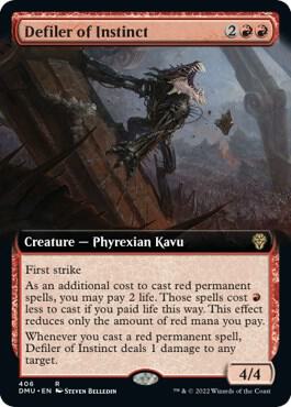 Defiler of Instinct (Extended Art) card from Dominaria United