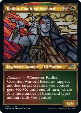 Radha, Coalition Warlord (Textured Foil) card from Dominaria United