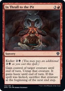 In Thrall to the Pit card from Dominaria United
