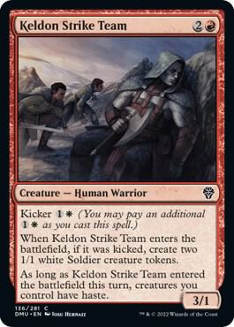 Keldon Strike Team card from Dominaria United