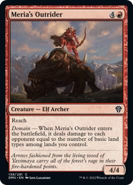 Meria's Outrider card from Dominaria United