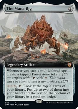 The Mana Rig (Extended Art) card from Commander: Dominaria United