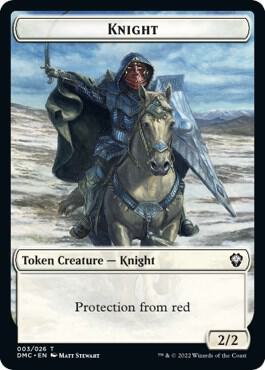 Knight Token card from Commander: Dominaria United
