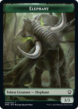 Elephant // Treasure Double-Sided Token card from Commander: Dominaria United
