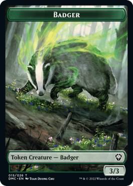 Badger Token card from Commander: Dominaria United