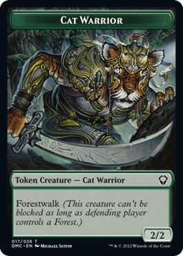 Cat Warrior Token card from Commander: Dominaria United