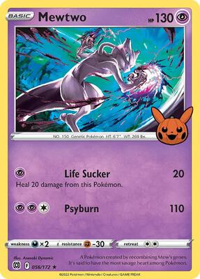 Mewtwo card from Trick or Trade BOOster Bundle