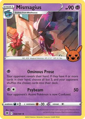 Mismagius card from Trick or Trade BOOster Bundle