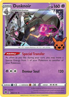 Dusknoir card from Trick or Trade BOOster Bundle
