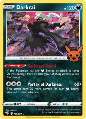 Darkrai card from Trick or Trade BOOster Bundle