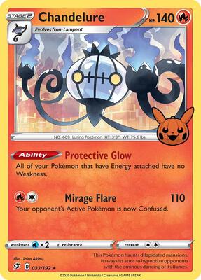 Chandelure card from Trick or Trade BOOster Bundle