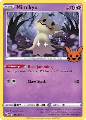 Mimikyu card from Trick or Trade BOOster Bundle
