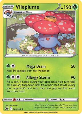 Vileplume card from SWSH11: Lost Origin