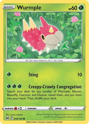 Wurmple card from SWSH11: Lost Origin